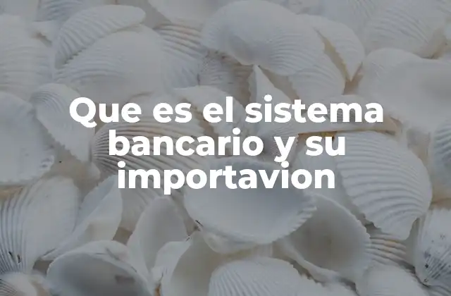 Que es el Sistema Bancario y Su Importavion