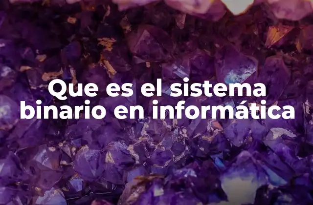 Que es el Sistema Binario en Informática