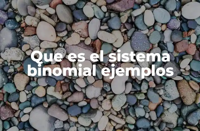 Que es el Sistema Binomial Ejemplos