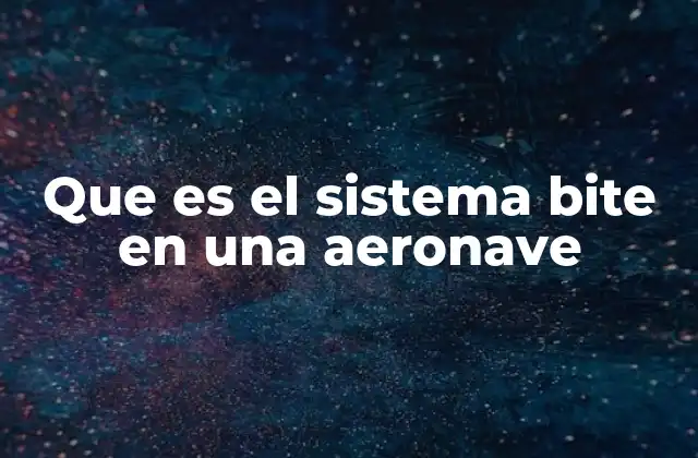 Que es el Sistema Bite en una Aeronave