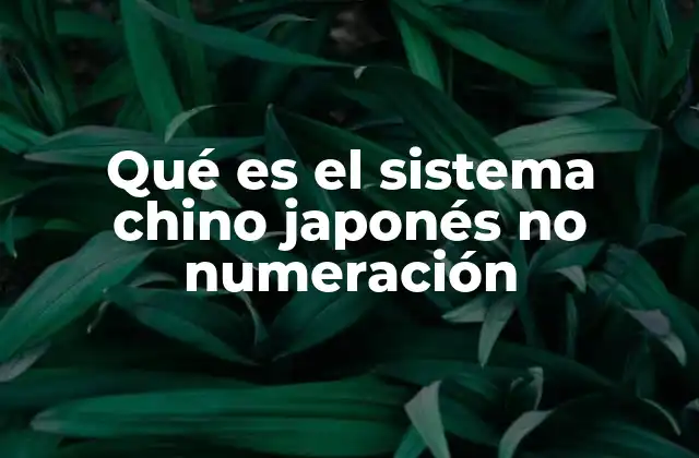Qué es el Sistema Chino Japonés No Numeración