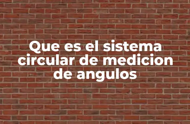 Que es el Sistema Circular de Medicion de Angulos