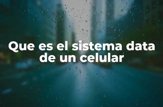 Que es el Sistema Data de un Celular