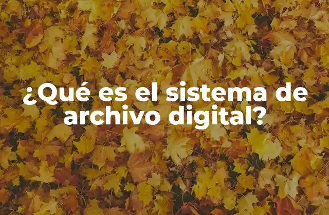 ¿qué es el Sistema de Archivo Digital?