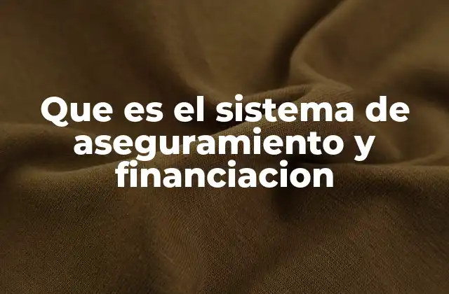 Que es el Sistema de Aseguramiento y Financiacion