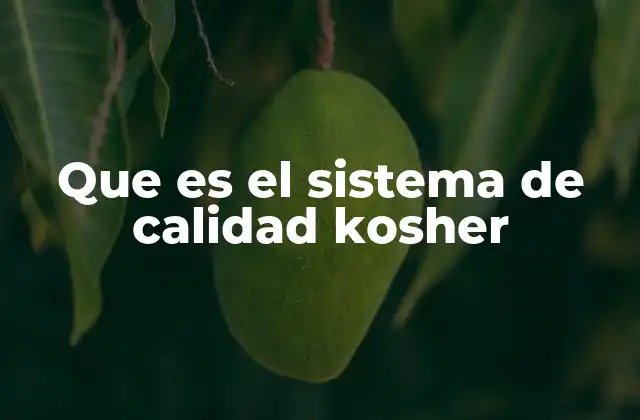 Que es el Sistema de Calidad Kosher