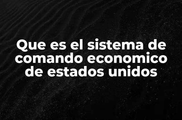 Que es el Sistema de Comando Economico de Estados Unidos