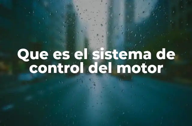 Que es el Sistema de Control Del Motor