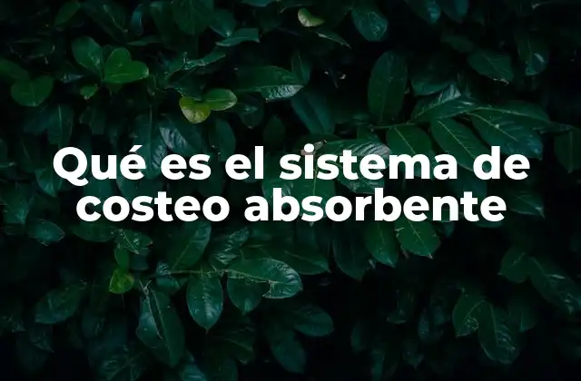 Qué es el Sistema de Costeo Absorbente