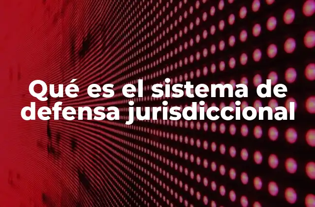 Qué es el Sistema de Defensa Jurisdiccional