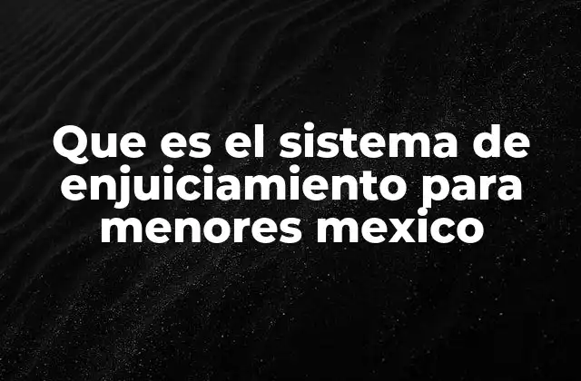 Que es el Sistema de Enjuiciamiento para Menores Mexico