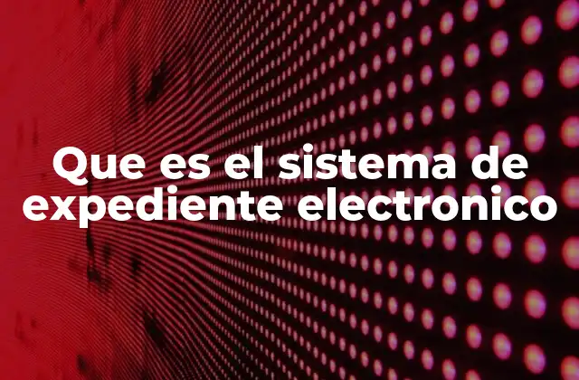 Que es el Sistema de Expediente Electronico
