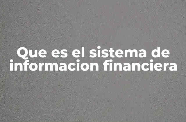 La base tecnológica de los sistemas de información financiera