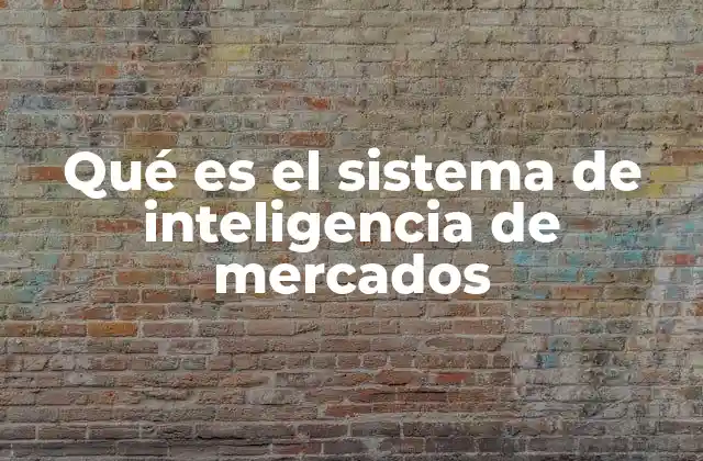 Qué es el Sistema de Inteligencia de Mercados
