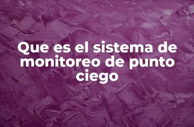 Que es el Sistema de Monitoreo de Punto Ciego
