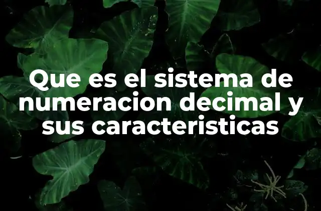 Que es el Sistema de Numeracion Decimal y Sus Caracteristicas