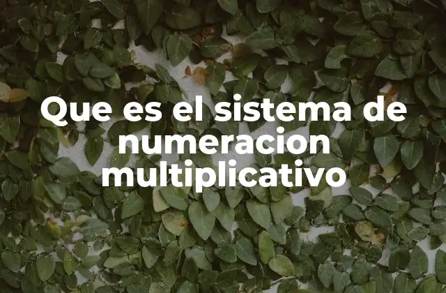 Que es el Sistema de Numeracion Multiplicativo