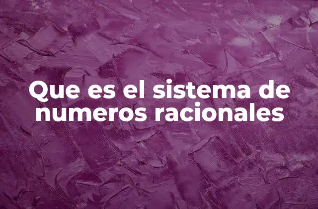 Que es el Sistema de Numeros Racionales 2 El conjunto que permite representar fracciones y decimales