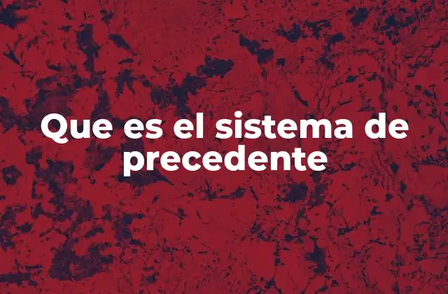 Que es el Sistema de Precedente