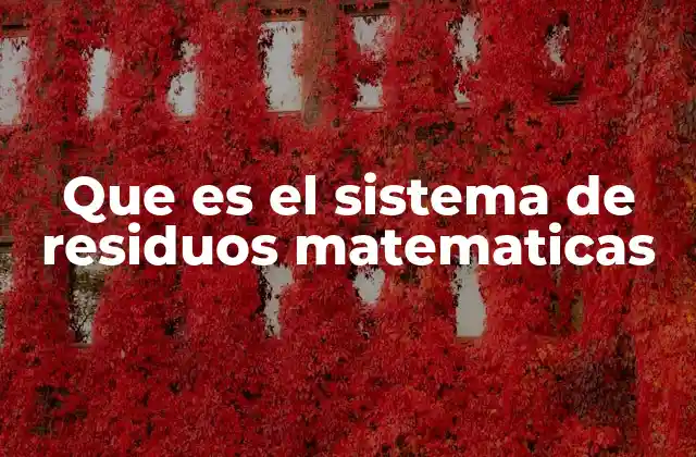 Que es el Sistema de Residuos Matematicas