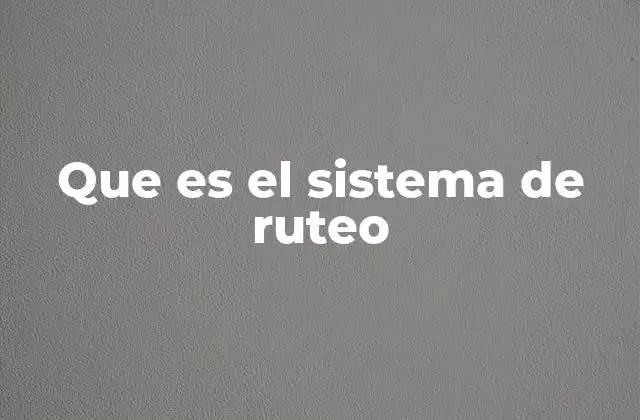 Que es el Sistema de Ruteo