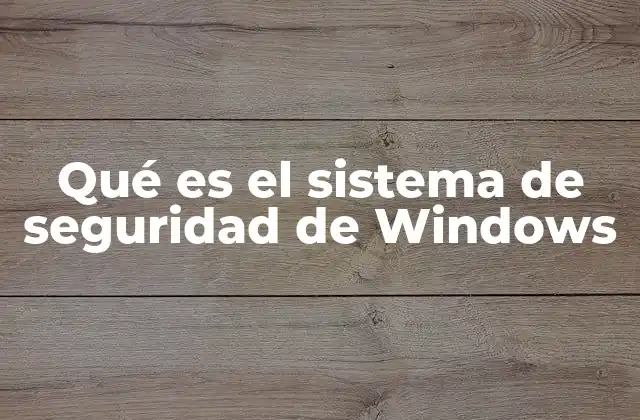 Qué es el Sistema de Seguridad de Windows