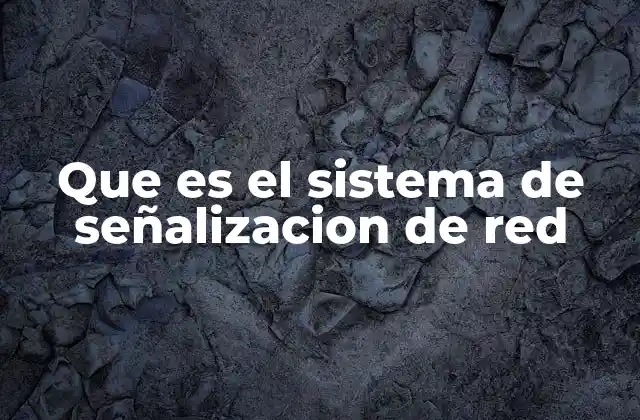 Que es el Sistema de Señalizacion de Red
