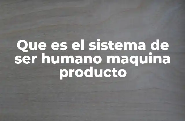 Que es el Sistema de Ser Humano Maquina Producto