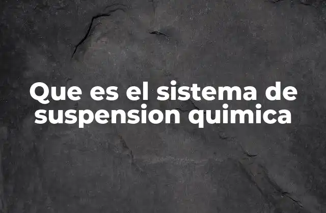 Que es el Sistema de Suspension Quimica 2 Características físicas y químicas de las suspensiones