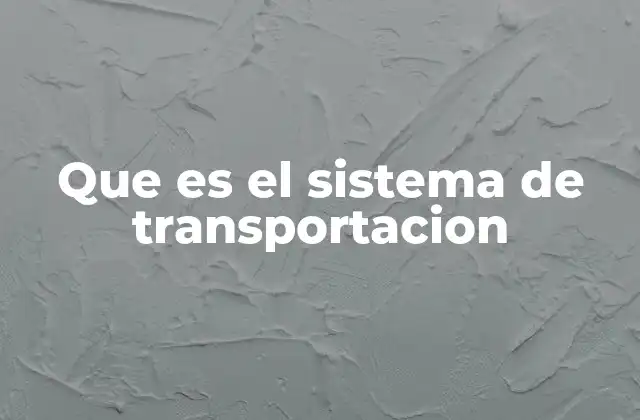 Que es el Sistema de Transportacion