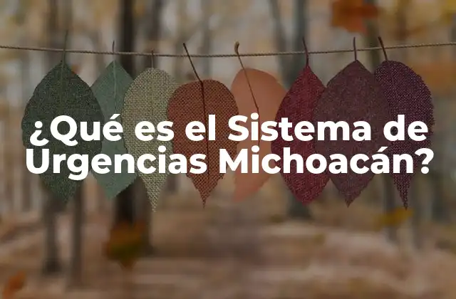¿qué es el Sistema de Urgencias Michoacán?