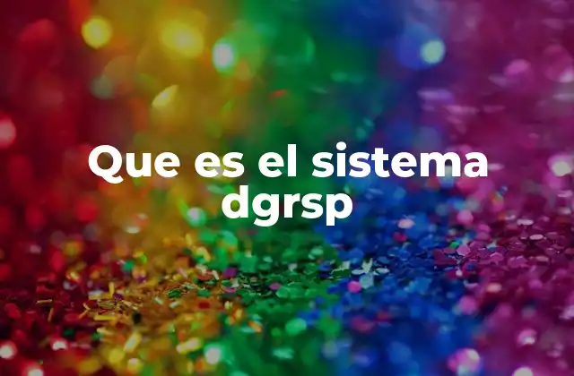 Que es el Sistema Dgrsp