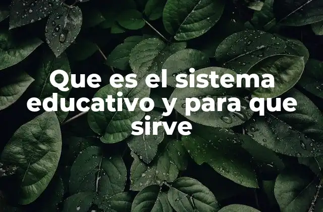 Que es el Sistema Educativo y para que Sirve