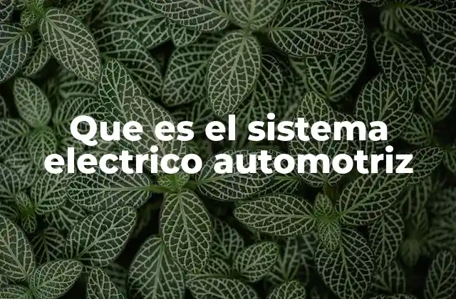 Que es el Sistema Electrico Automotriz