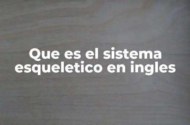 Que es el Sistema Esqueletico en Ingles