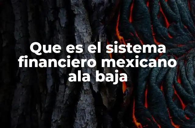 Que es el Sistema Financiero Mexicano Ala Baja
