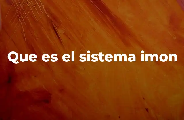 Que es el Sistema Imon