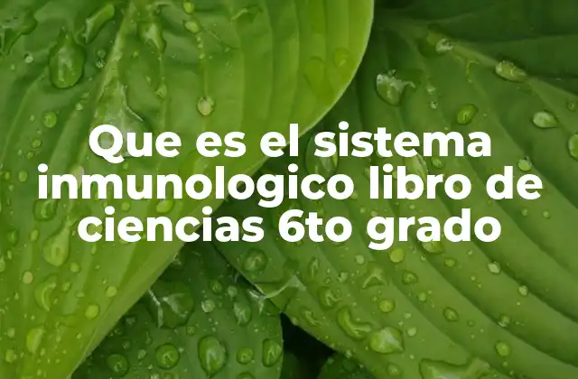 Que es el Sistema Inmunologico Libro de Ciencias 6to Grado