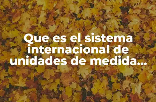 Que es el Sistema Internacional de Unidades de Medida Yahoo