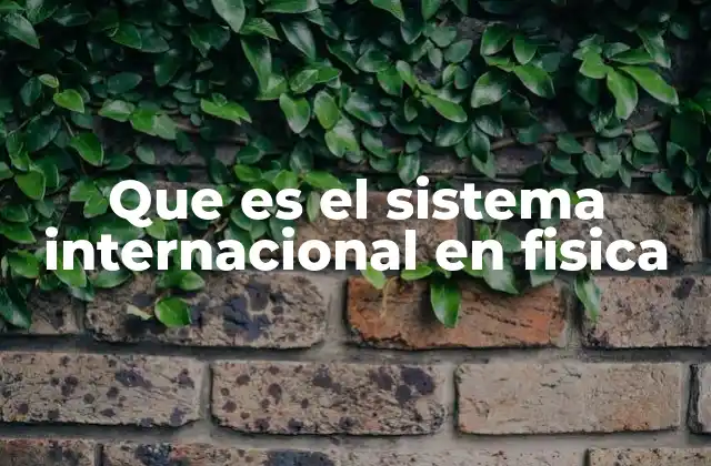 Que es el Sistema Internacional en Fisica