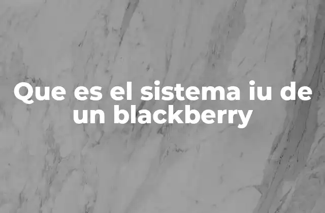Que es el Sistema Iu de un Blackberry