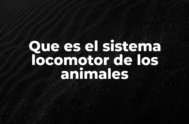 Que es el Sistema Locomotor de los Animales