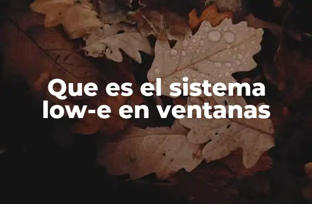 Ventajas del sistema Low-E en el aislamiento térmico