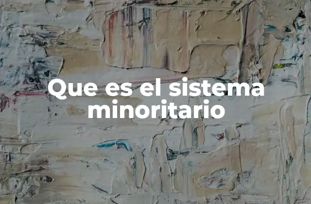 Que es el Sistema Minoritario