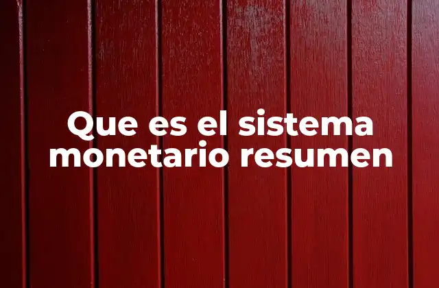 Que es el Sistema Monetario Resumen