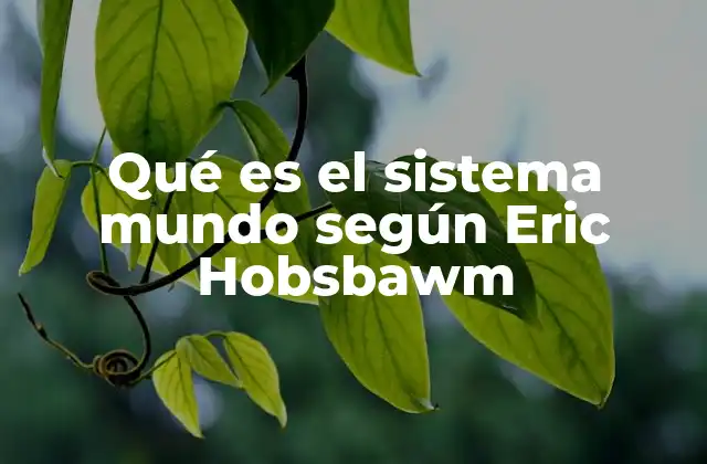 Qué es el Sistema Mundo según Eric Hobsbawm