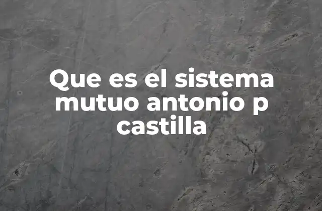 Que es el Sistema Mutuo Antonio P Castilla