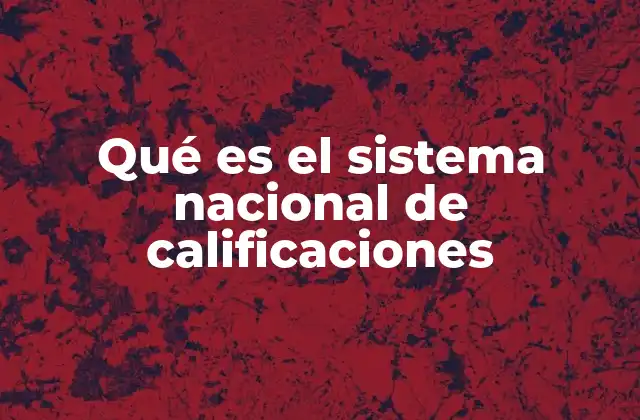 Qué es el Sistema Nacional de Calificaciones