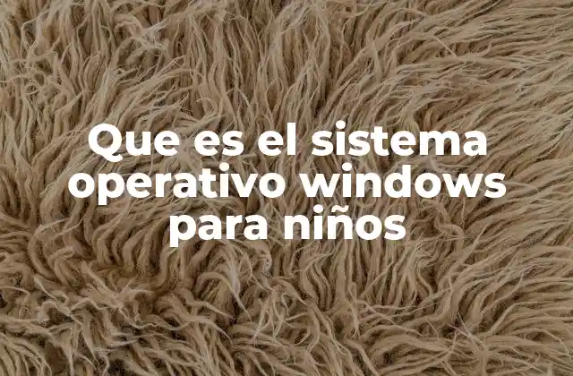 Que es el Sistema Operativo Windows para Niños