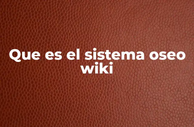 Que es el Sistema Oseo Wiki